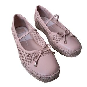 Dolce Vita Women Blush Tan Mesh Mary Jane Espadrille Ballet Flats Size 6.5